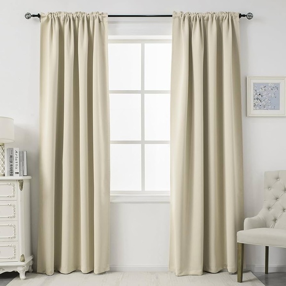 Dualife Other - DUALIFE Extra Long Blackout Curtains..cream beige..52x132..2panels(NWT)